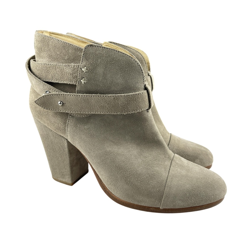 Rag & Bone Women's Harrow Ankle Booties US 10 EU 41 Grey Taupe Suede Block Heel